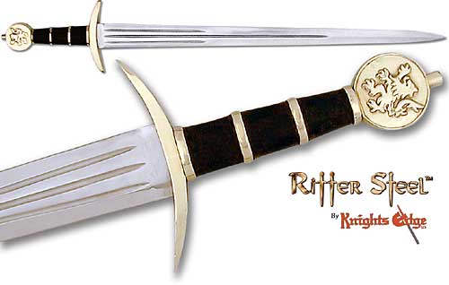 Medieval design knights lion crest sword